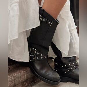 NWOB Free People x We The Free Janey Engineer Boots in Black